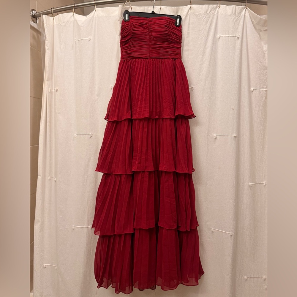 Strapless Red Bridesmaid Dress